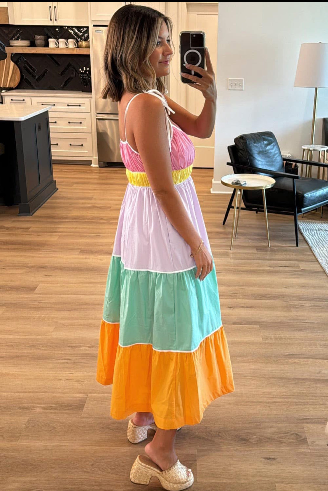Colorblock maxi dress