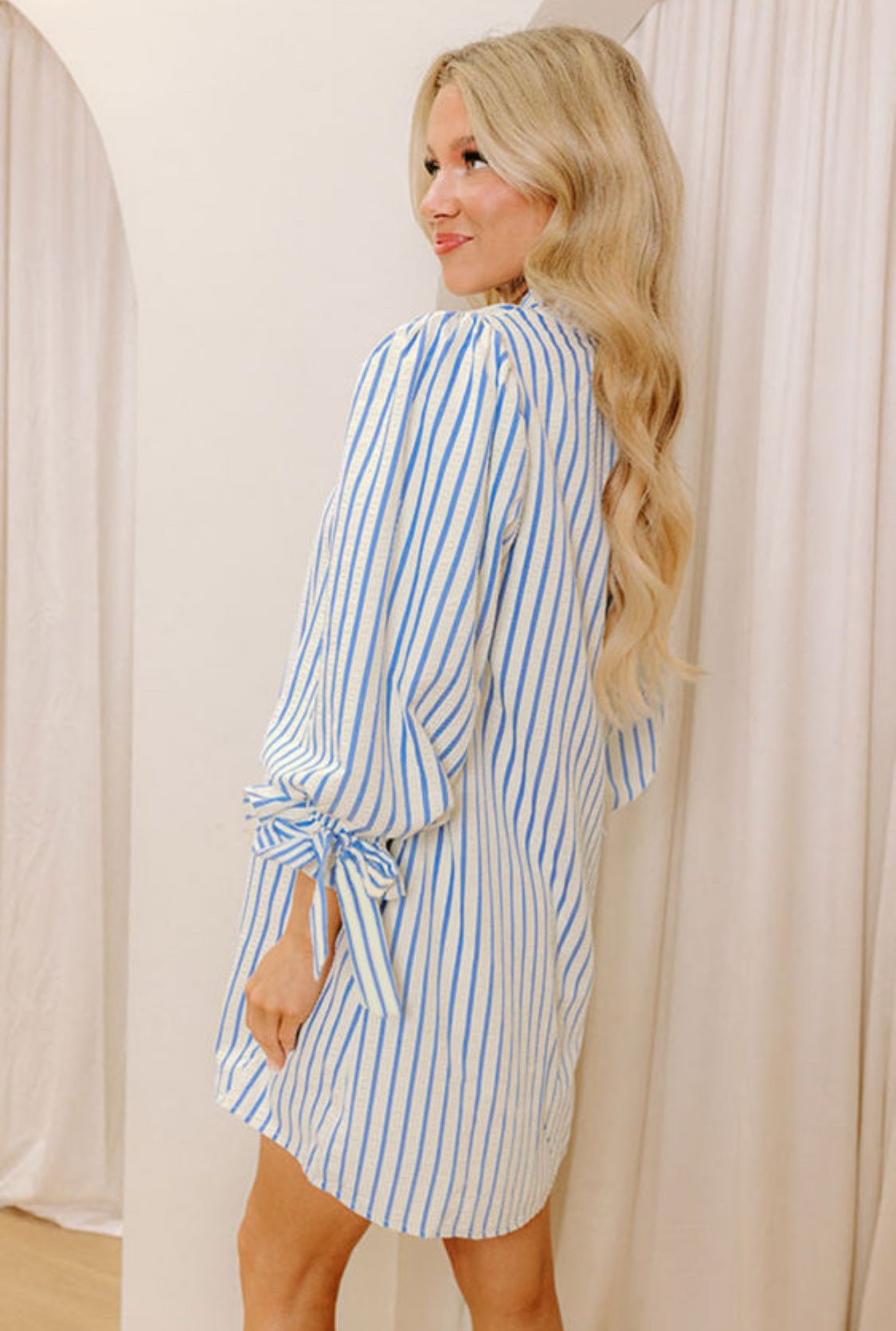 Blue striped dress