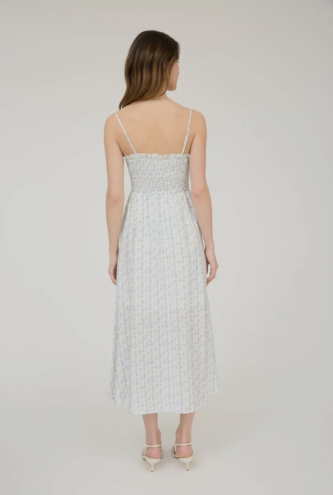 Bow pattern midi dress