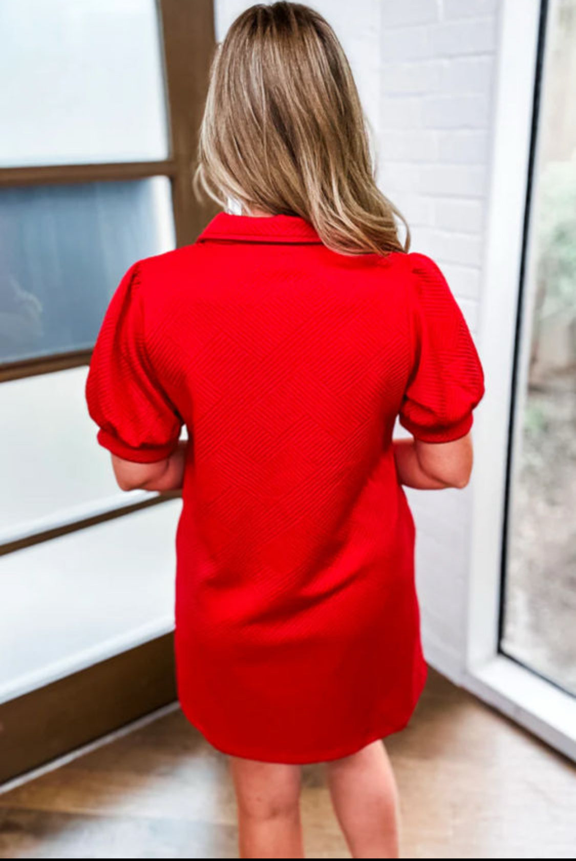 Red texture dress
