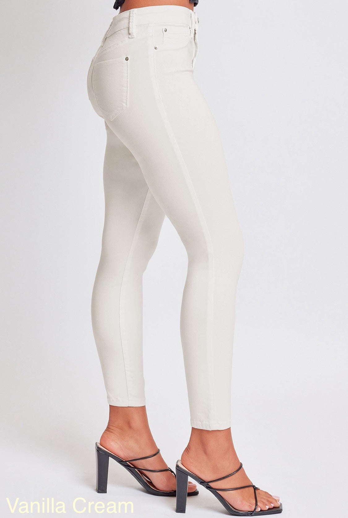 Hyperstretch mid-rise skinny jeans