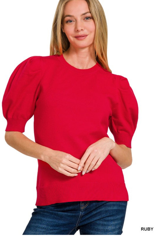 Ruby puff sleeve sweater