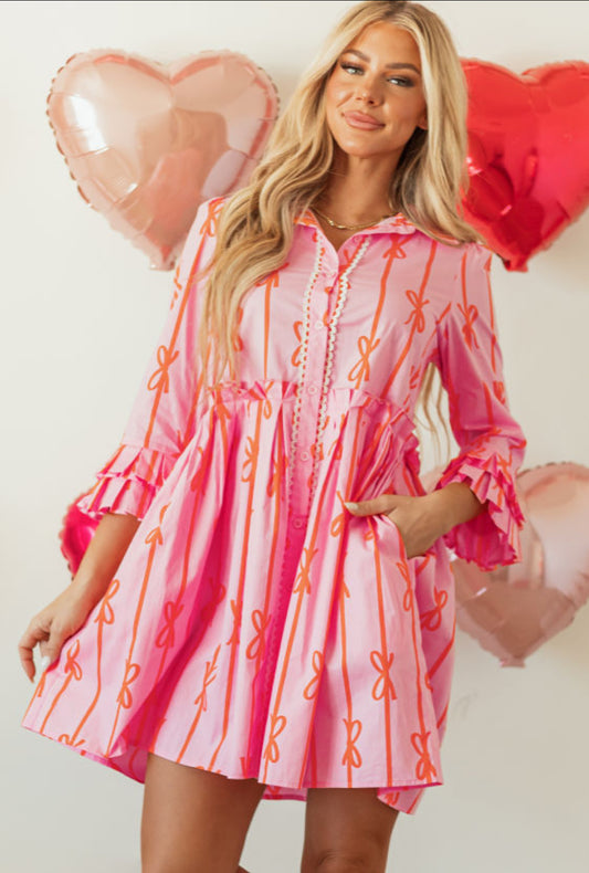 Pink bowknot dress