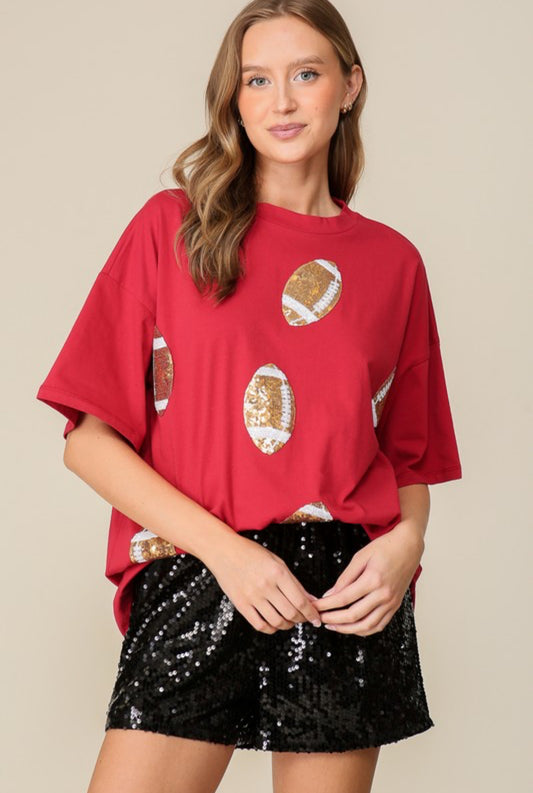 Sequin football patches