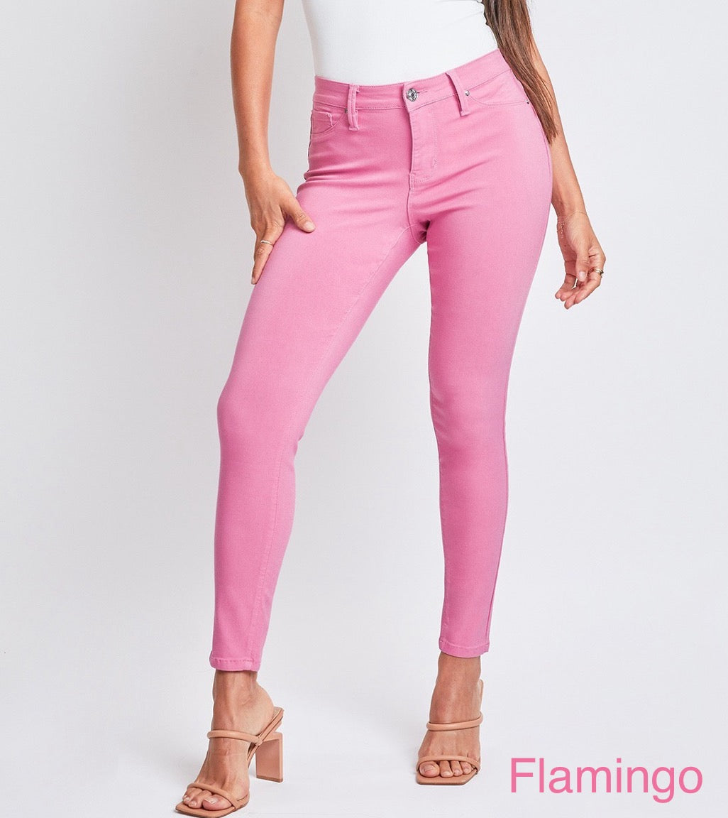 Hyperstretch mid-rise skinny jeans