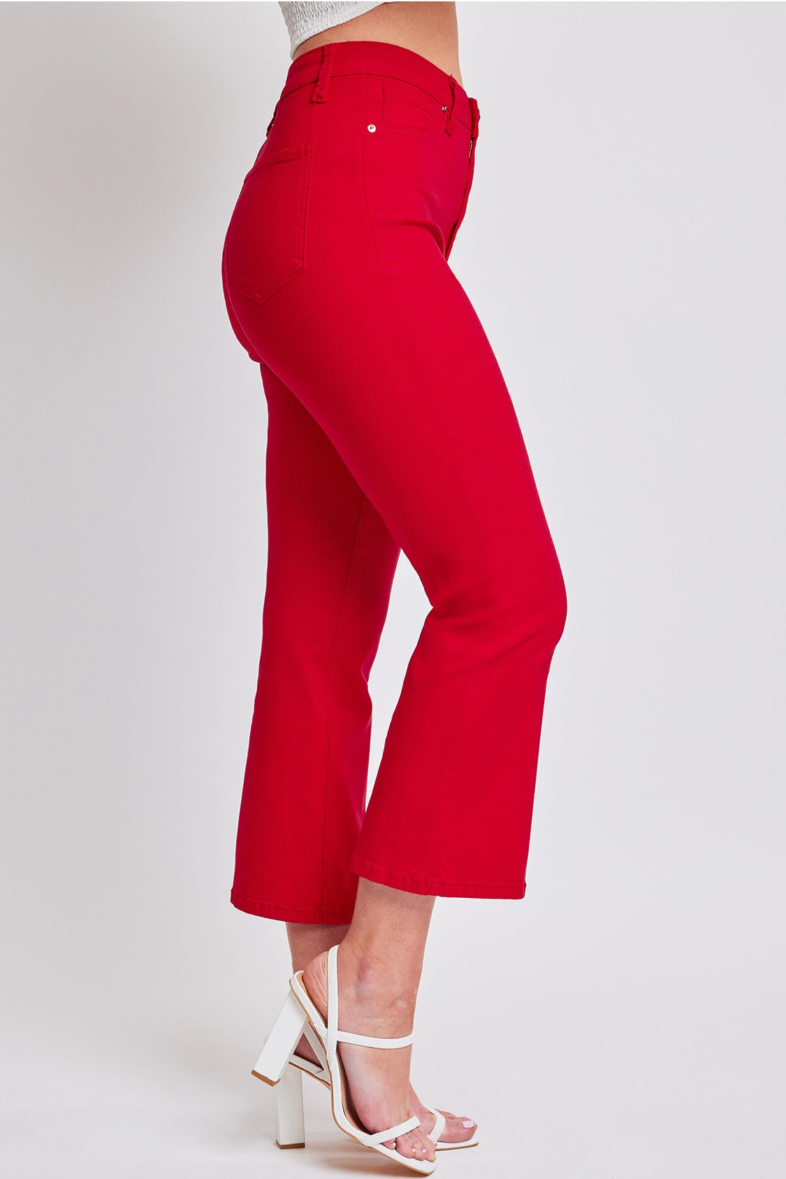 Hyperstretch cropped kick flare pants