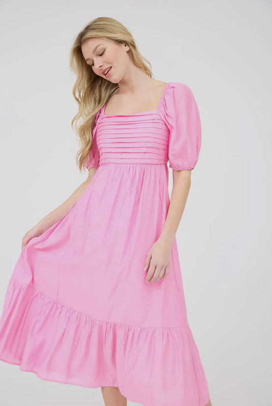 Pink midi dress