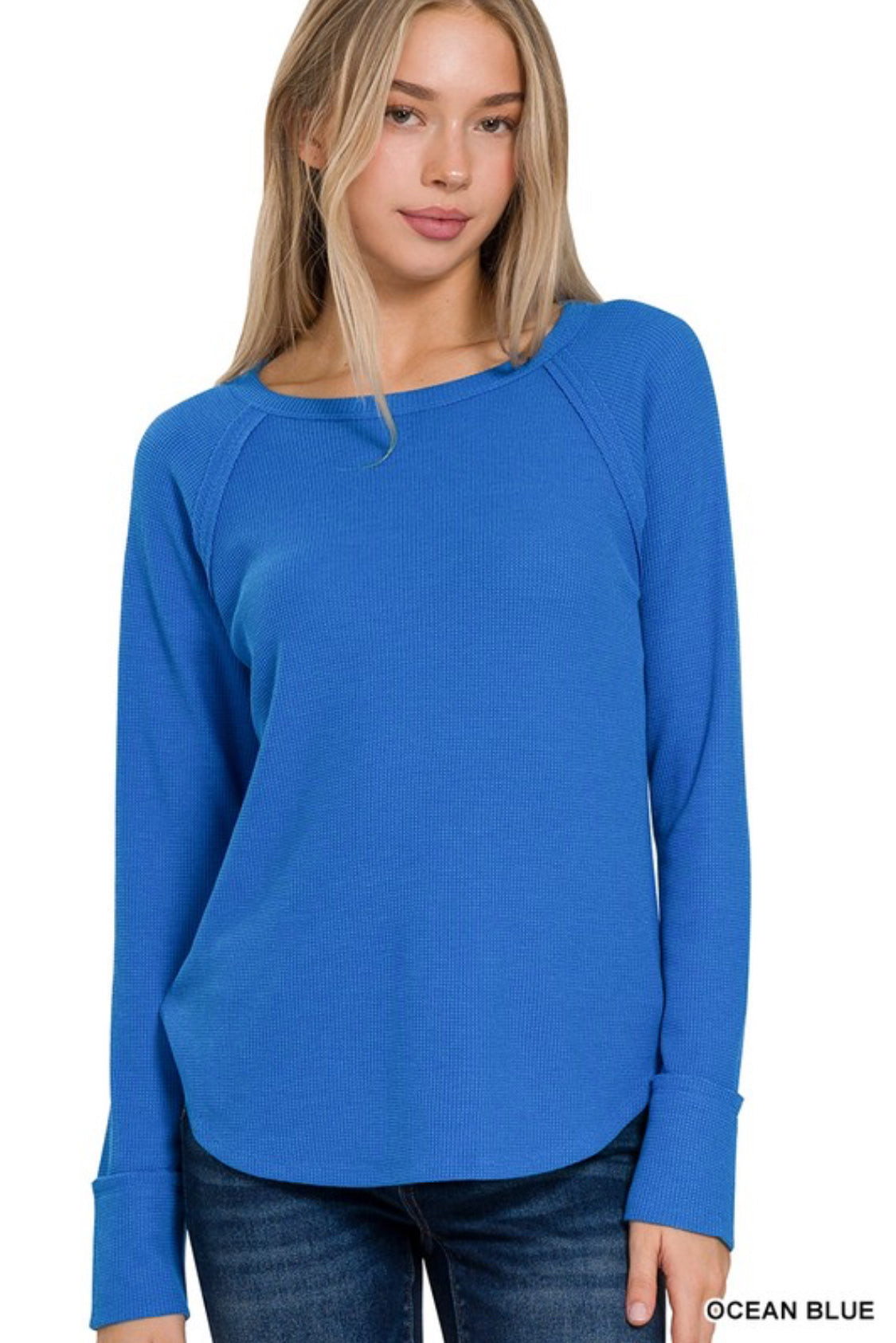 Waffle long sleeve top