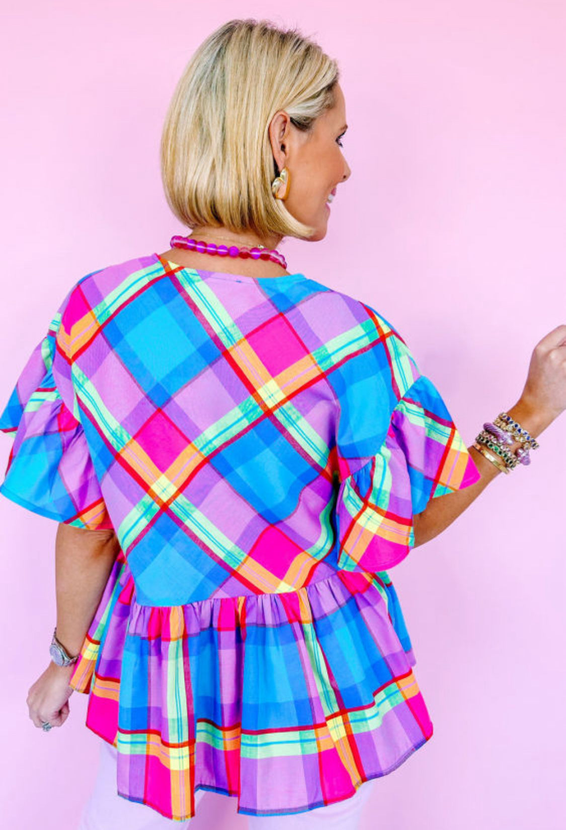 Colorful plaid top