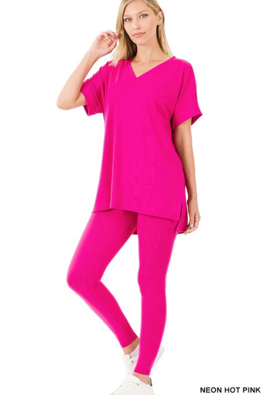 Microfiber lounge set( hot pink)