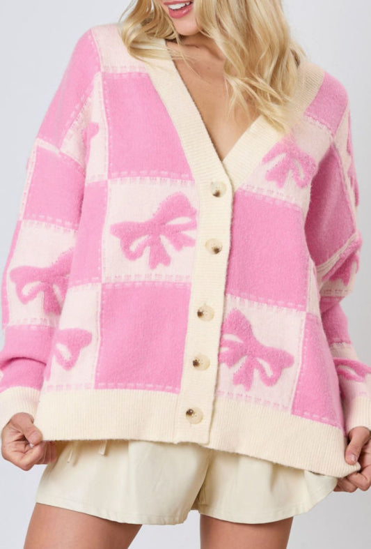 Pink bows sweater jackets