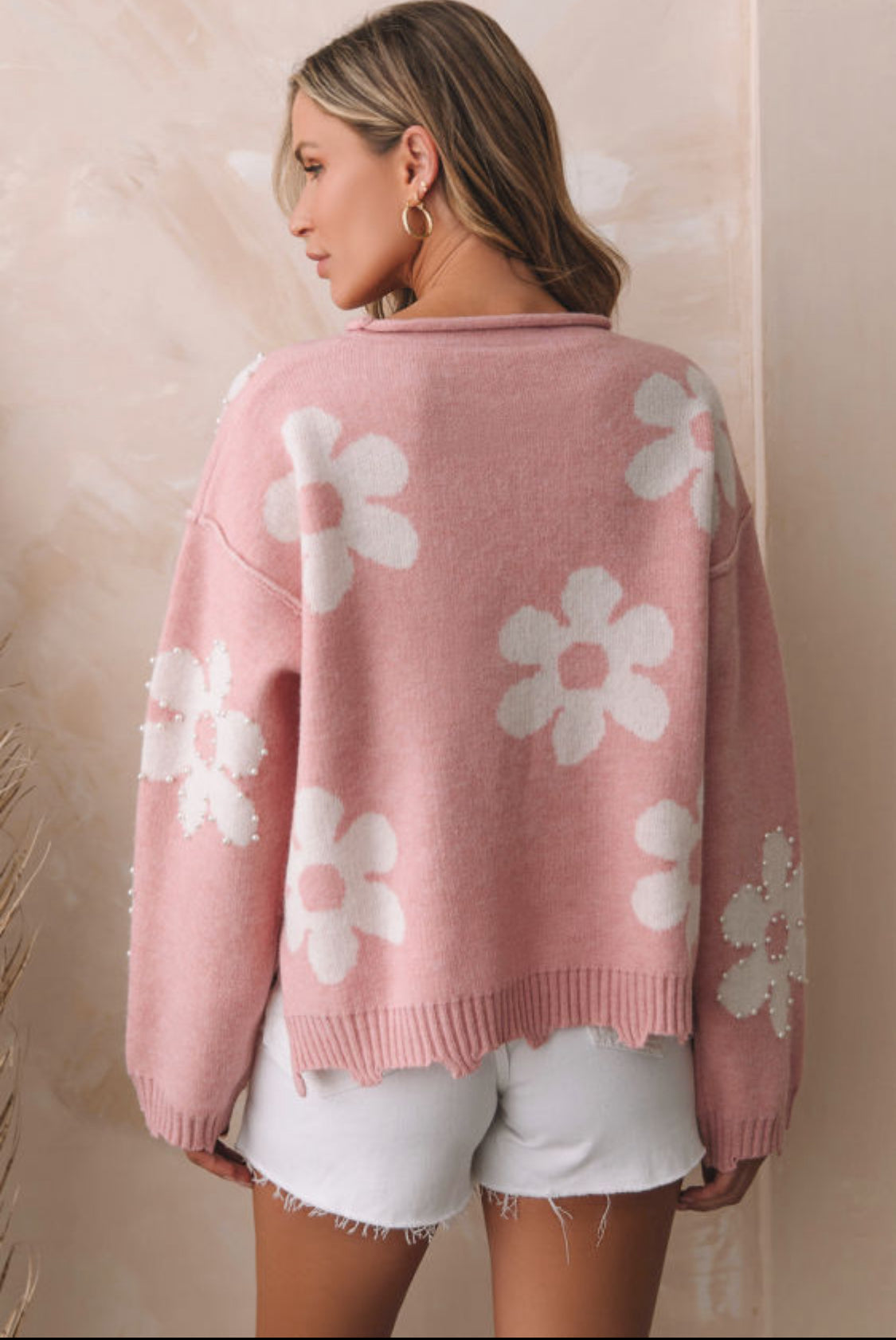 Pearls beaded sweater