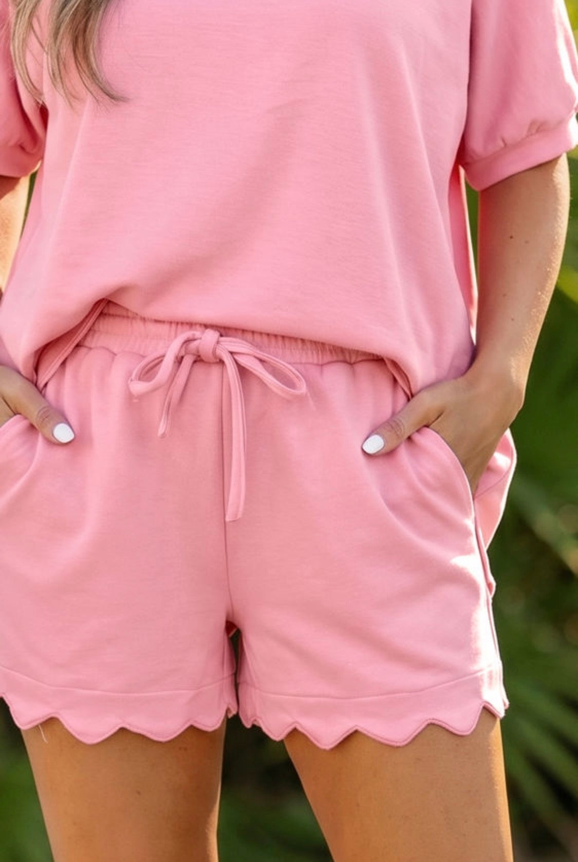 Pink short set (oversized)