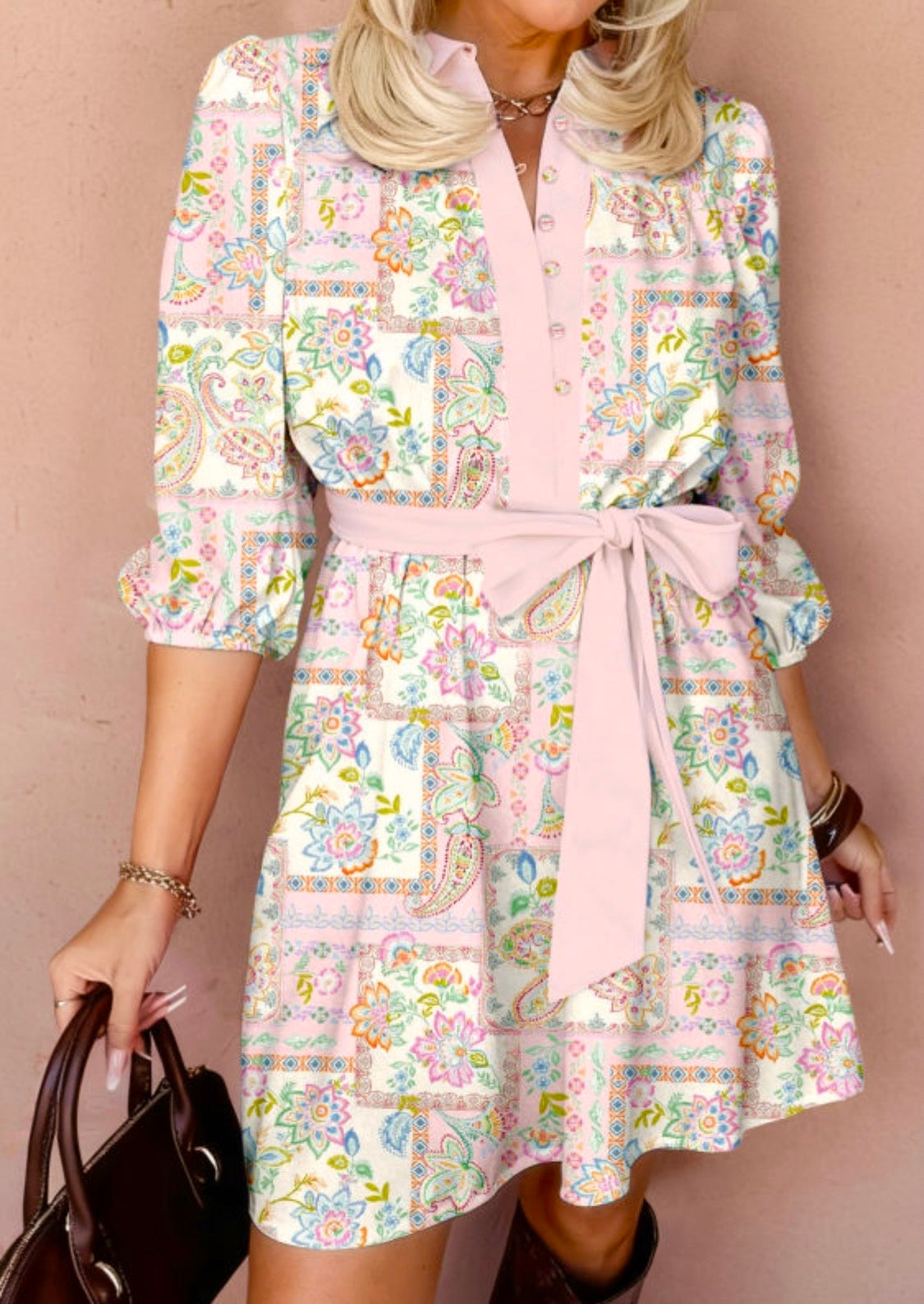 Pink floral dress
