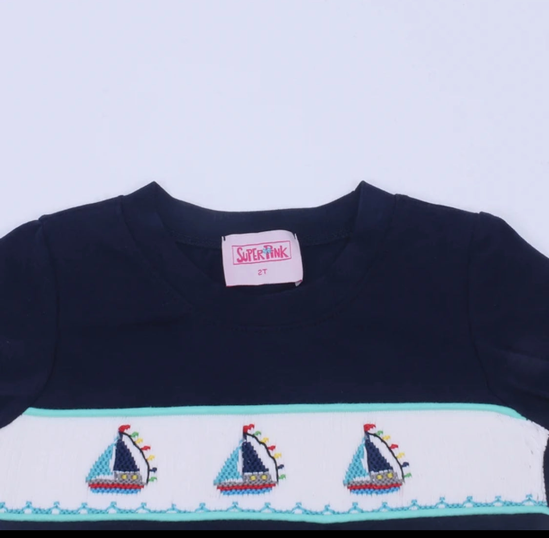 Boat handed smocked boy set