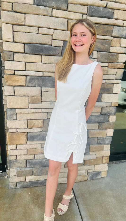 White bows dress