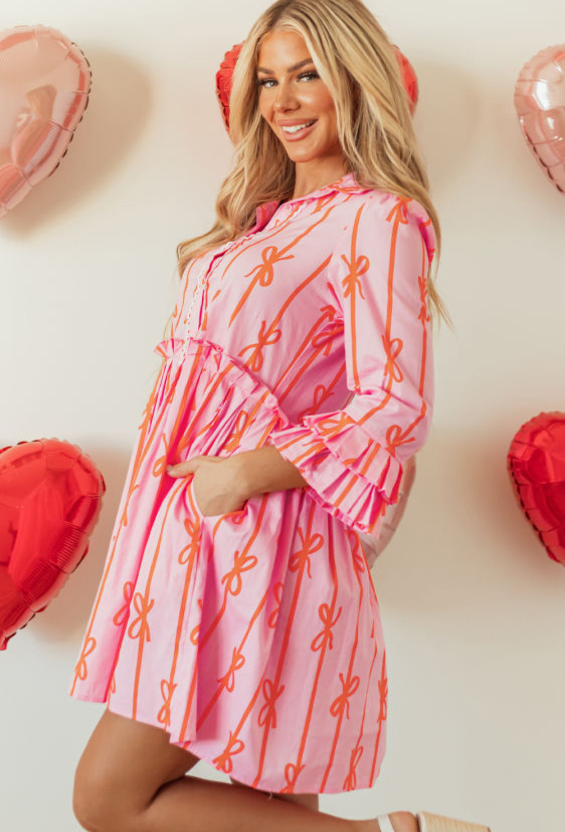 Pink bowknot dress