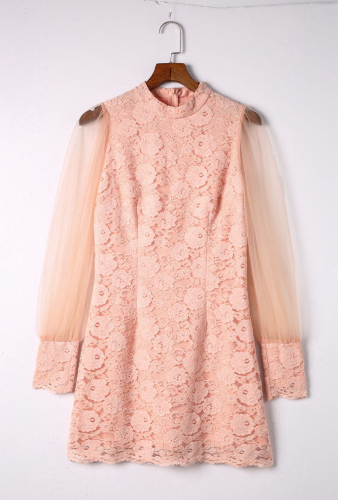 Lace peach dress