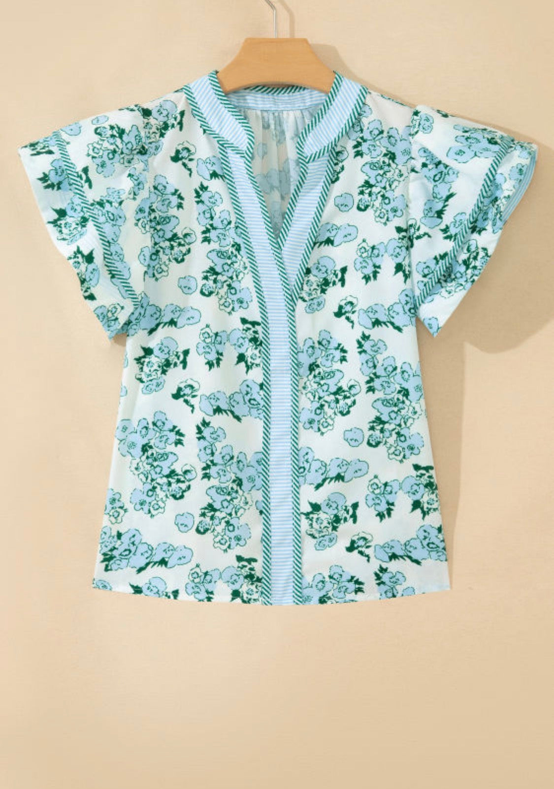 Green floral top