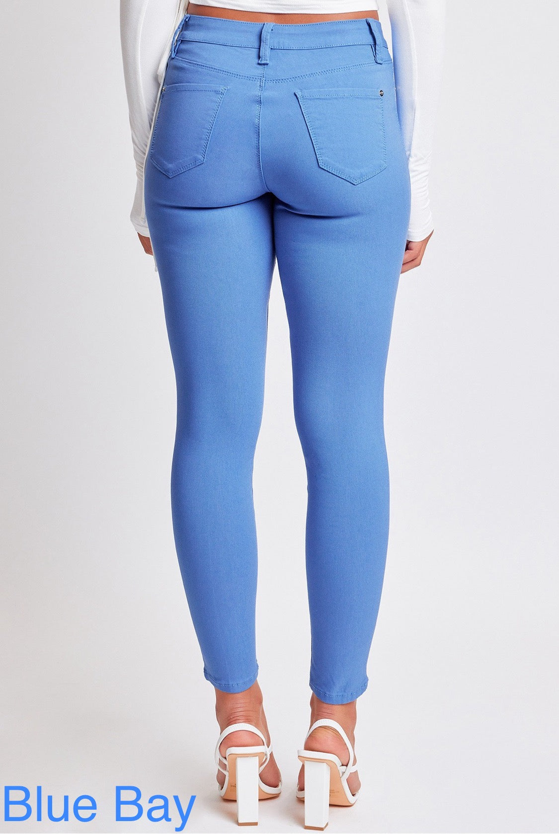 Hyperstretch mid-rise skinny jeans