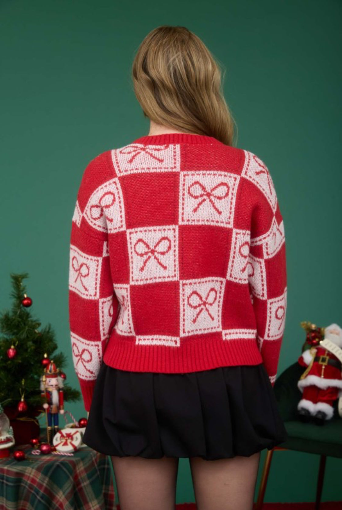 Red bows sweater