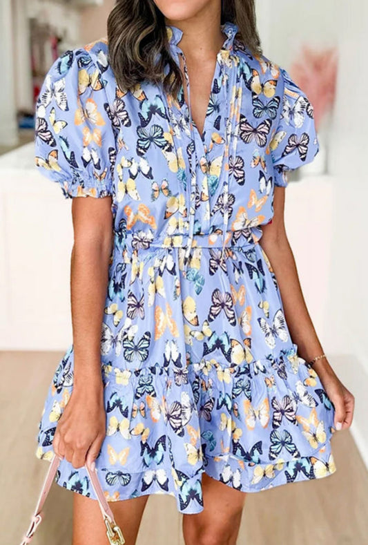 Butterfly ruffle dress