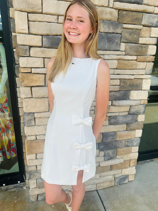 White bows dress
