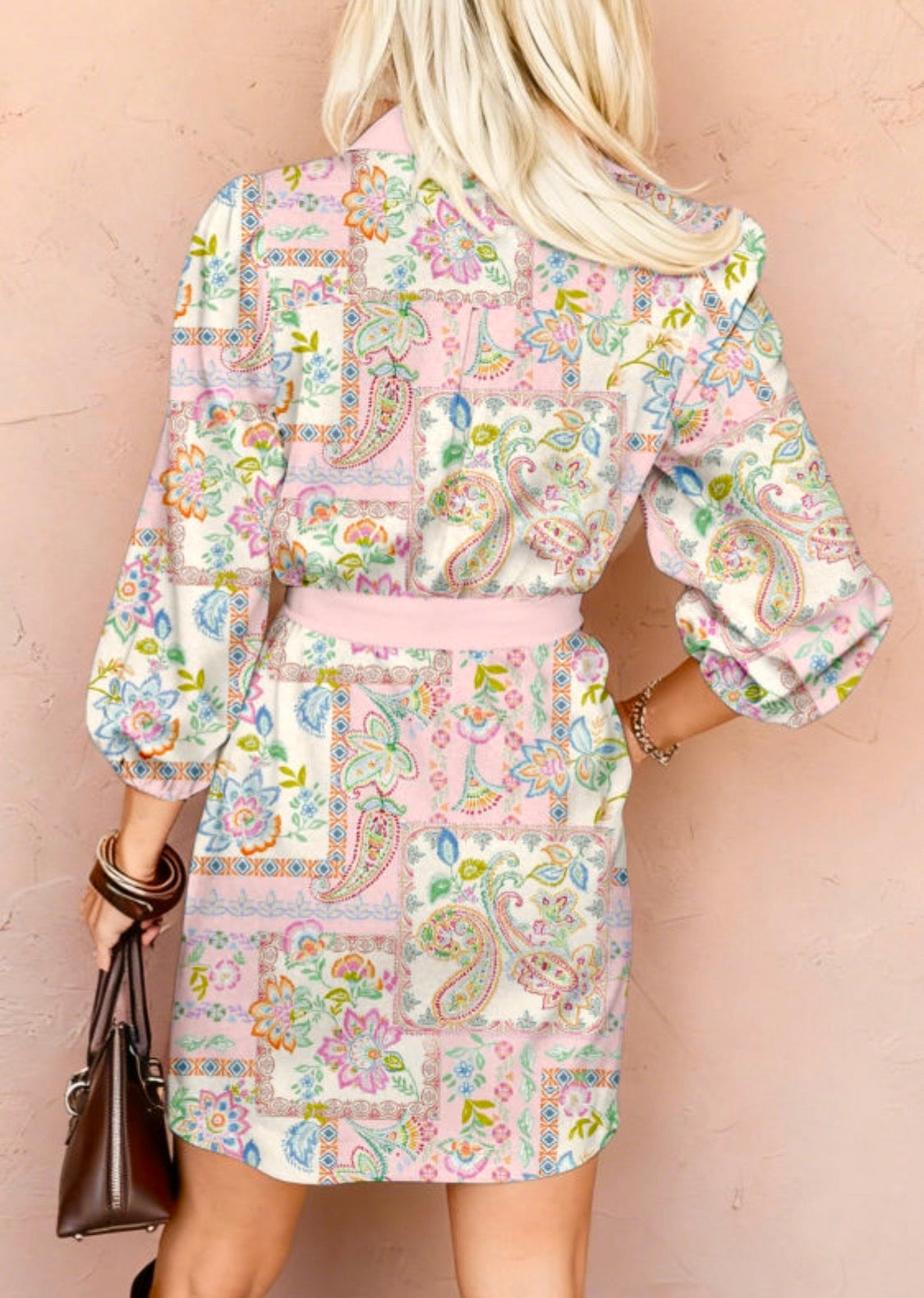 Pink floral dress