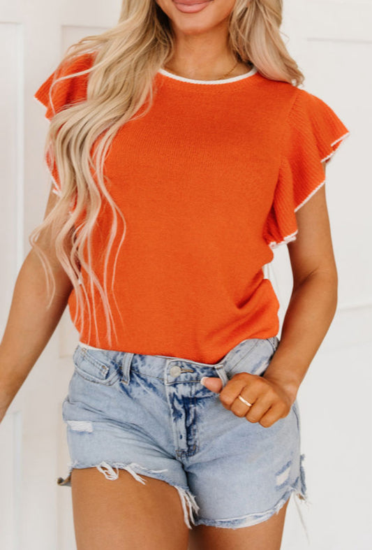 Orange knitted top