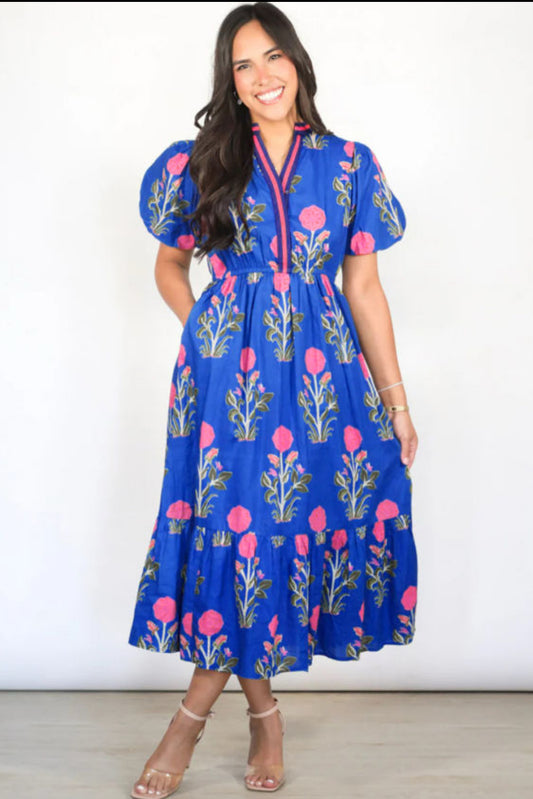 Blue floral dress