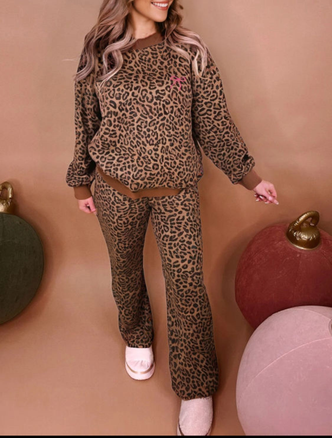 Leopard print pant set