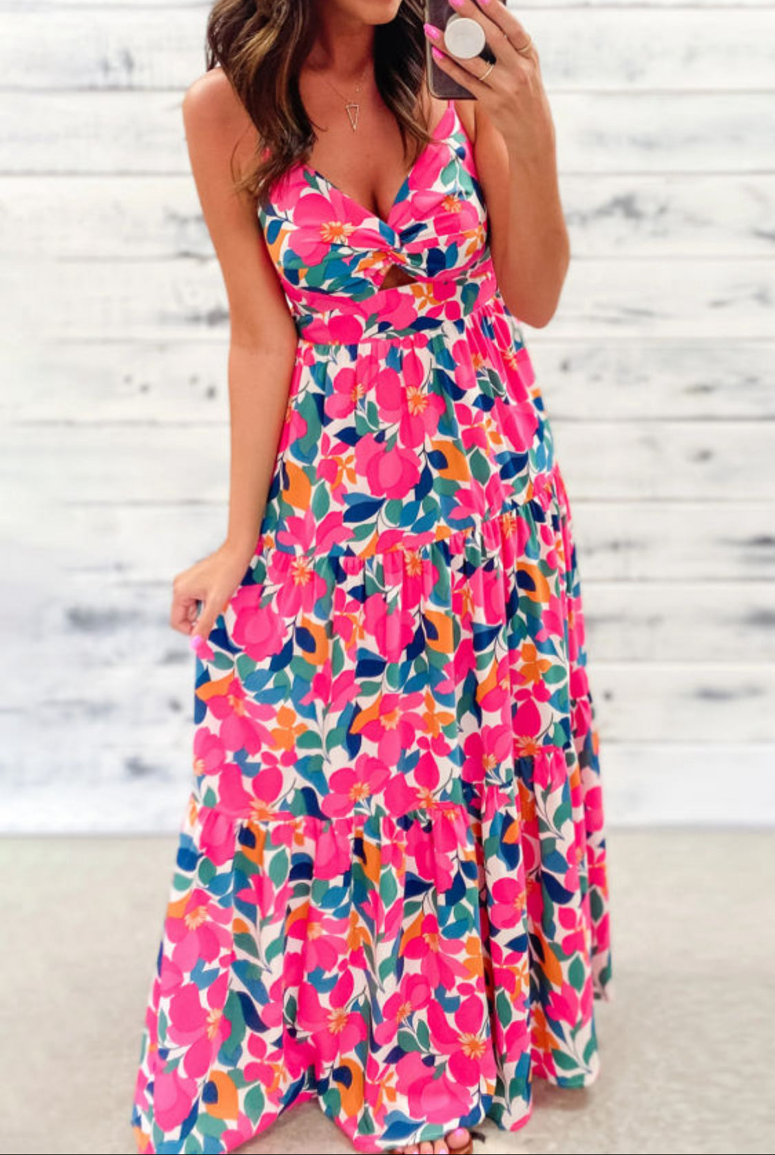 Pink floral maxi