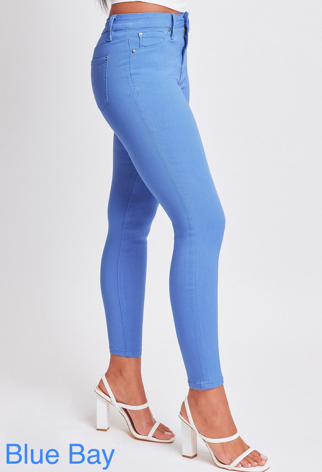 Hyperstretch mid-rise skinny jeans