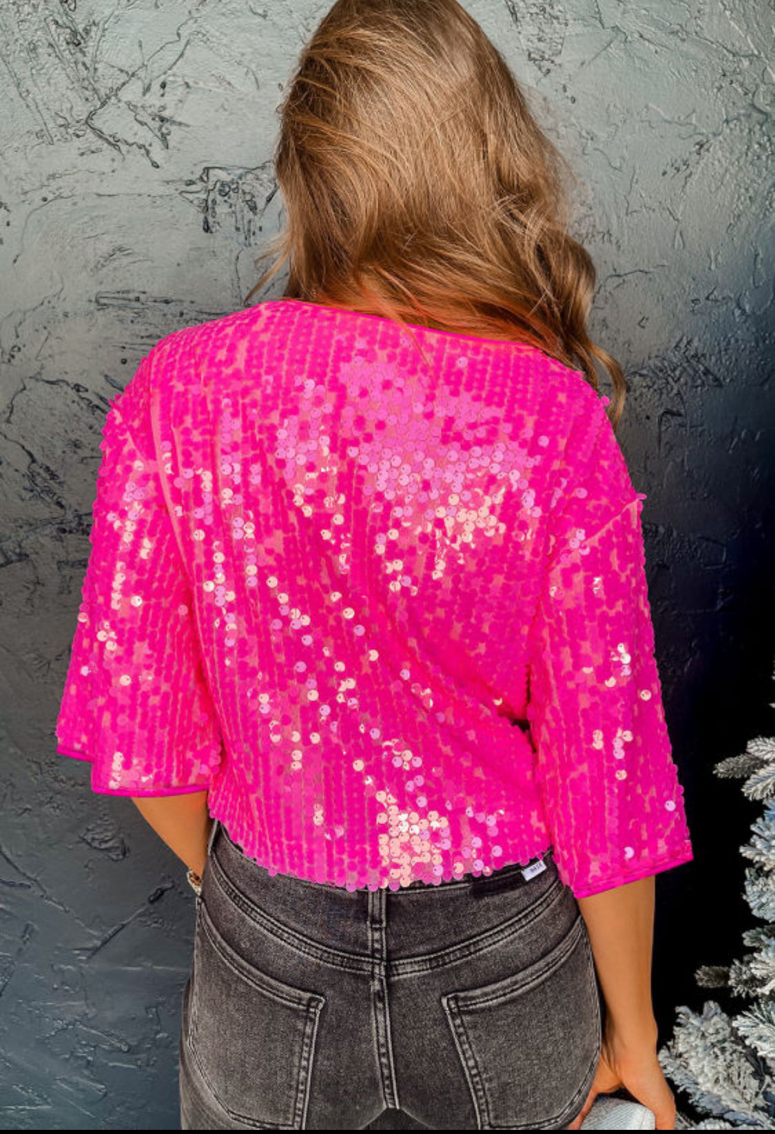 Pink sequin top