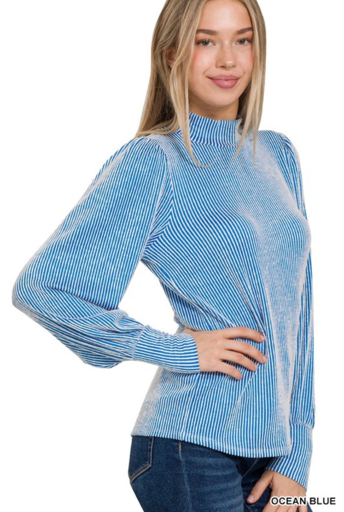 Blue stripe top