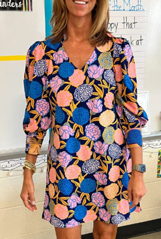 Blue floral dress