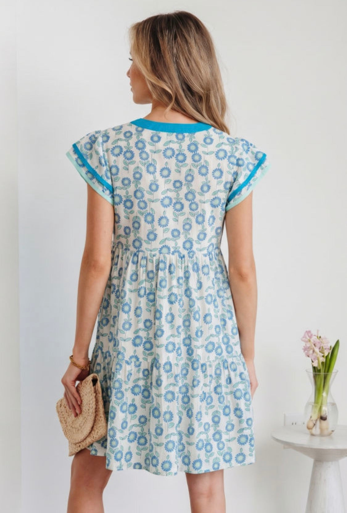Blue floral dress