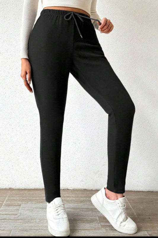 Black thermal lined drawstring legging