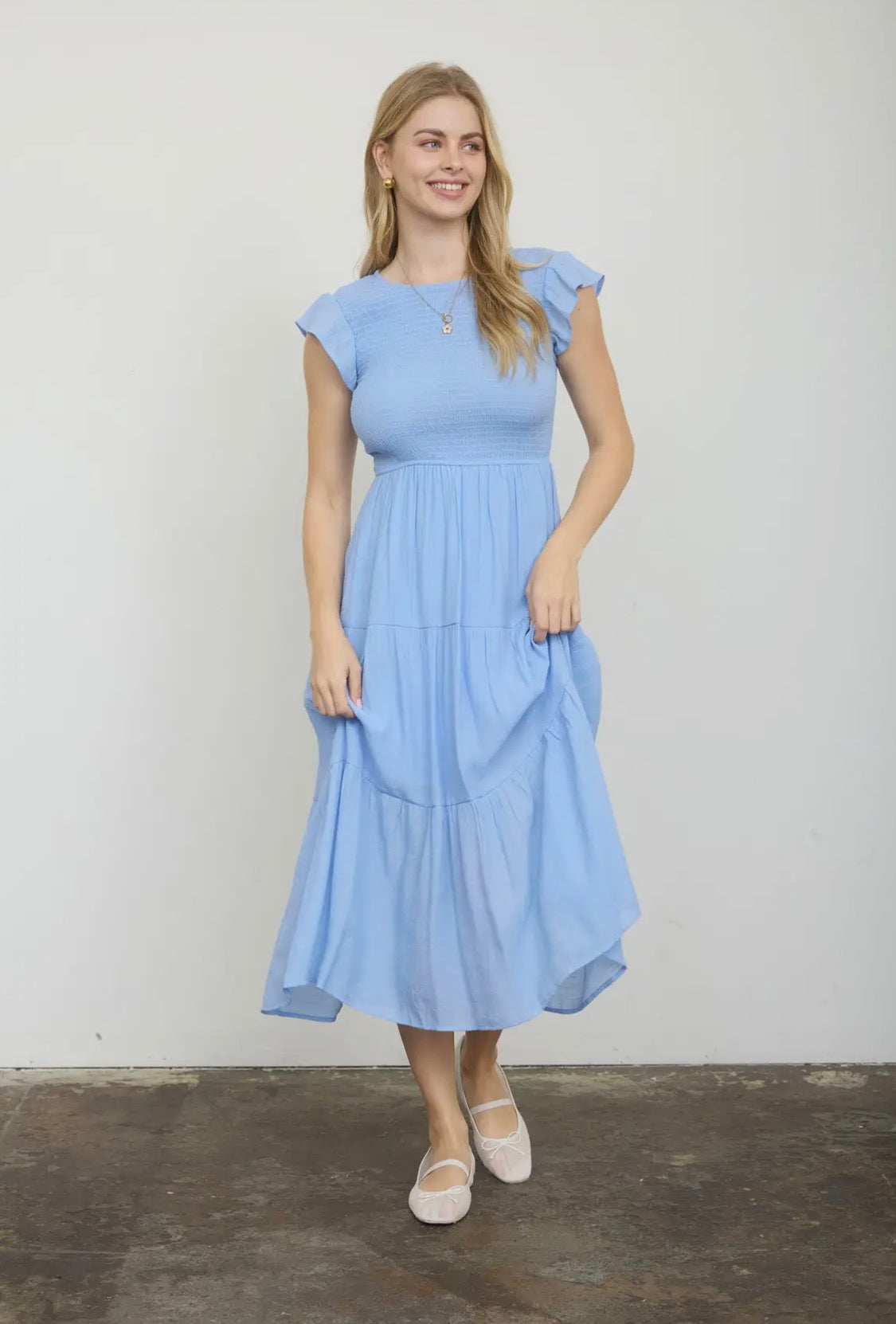Blue midi dress