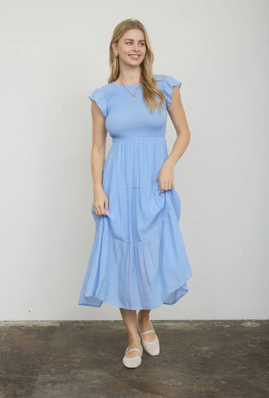 Blue midi dress