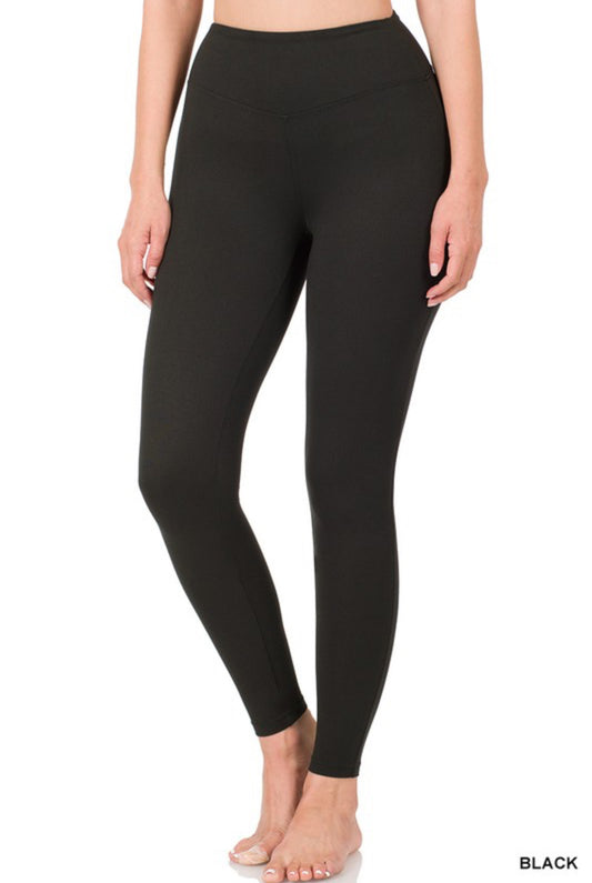 Microfiber wide waistband leggings