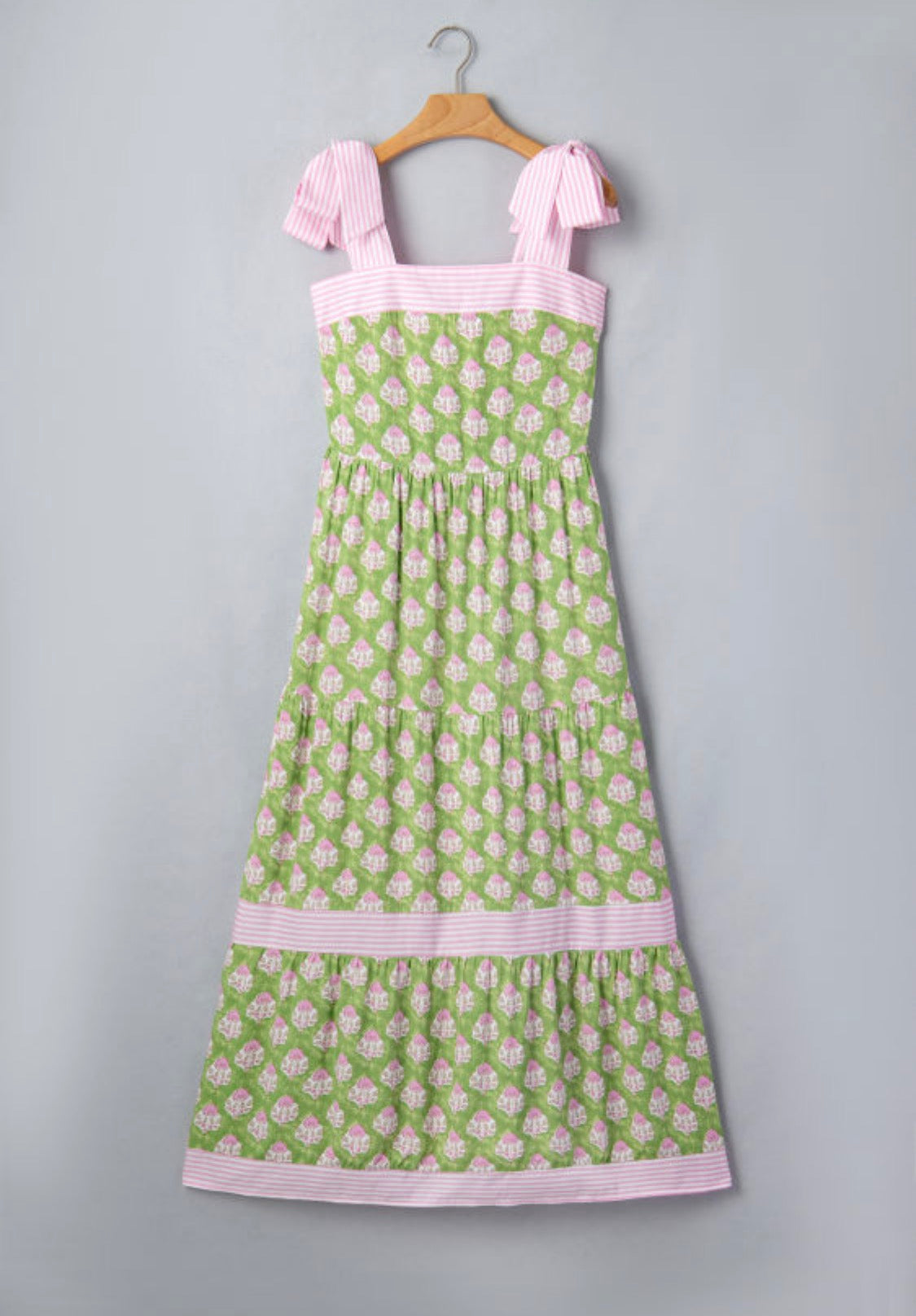 Green floral dress