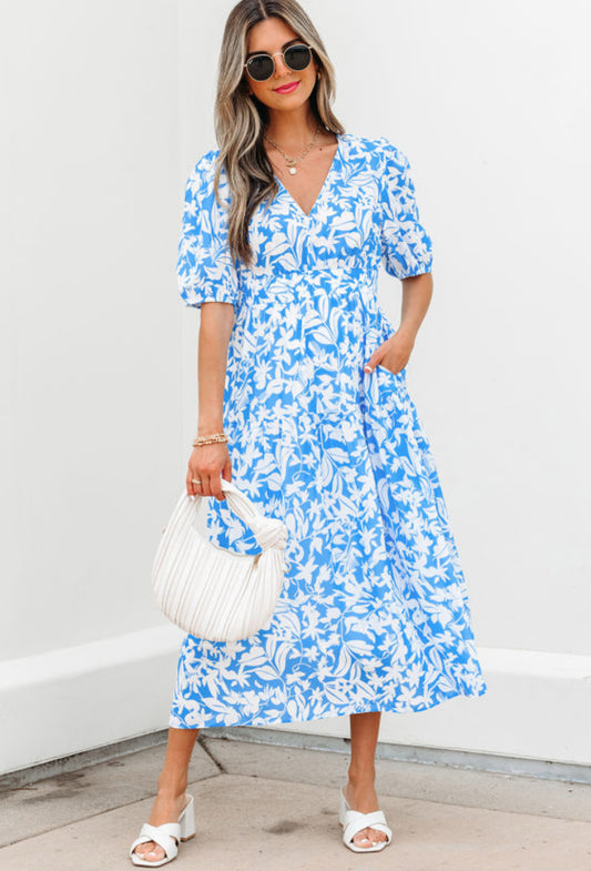 Blue floral dress