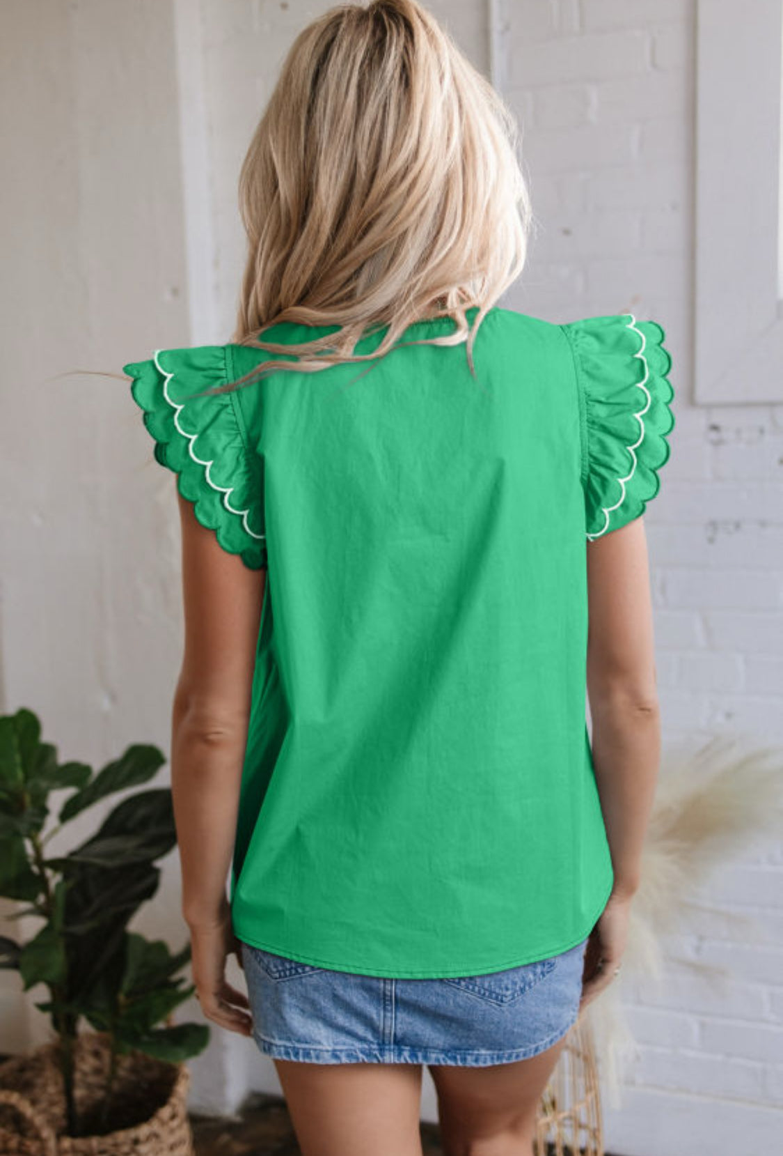 Bright green top