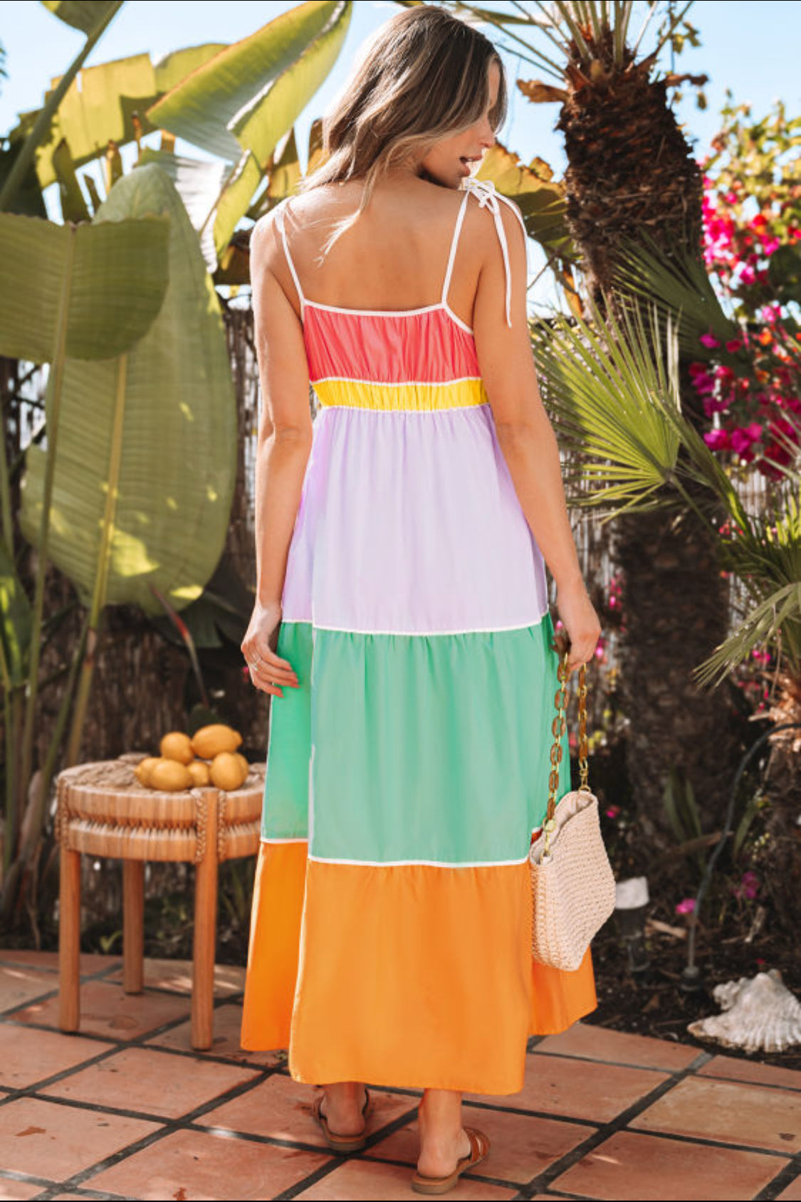 Colorblock maxi dress