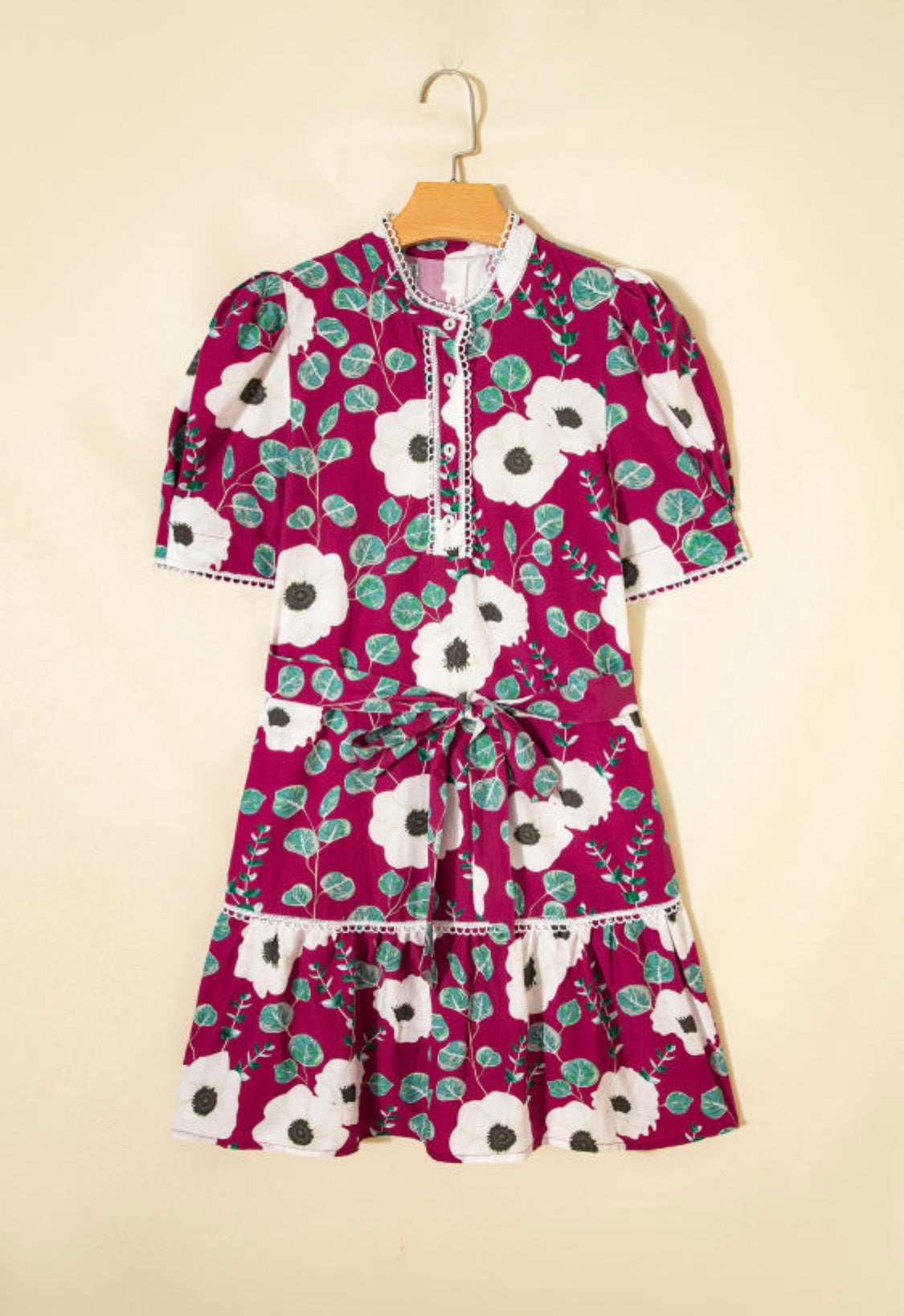 Maroon floral dress