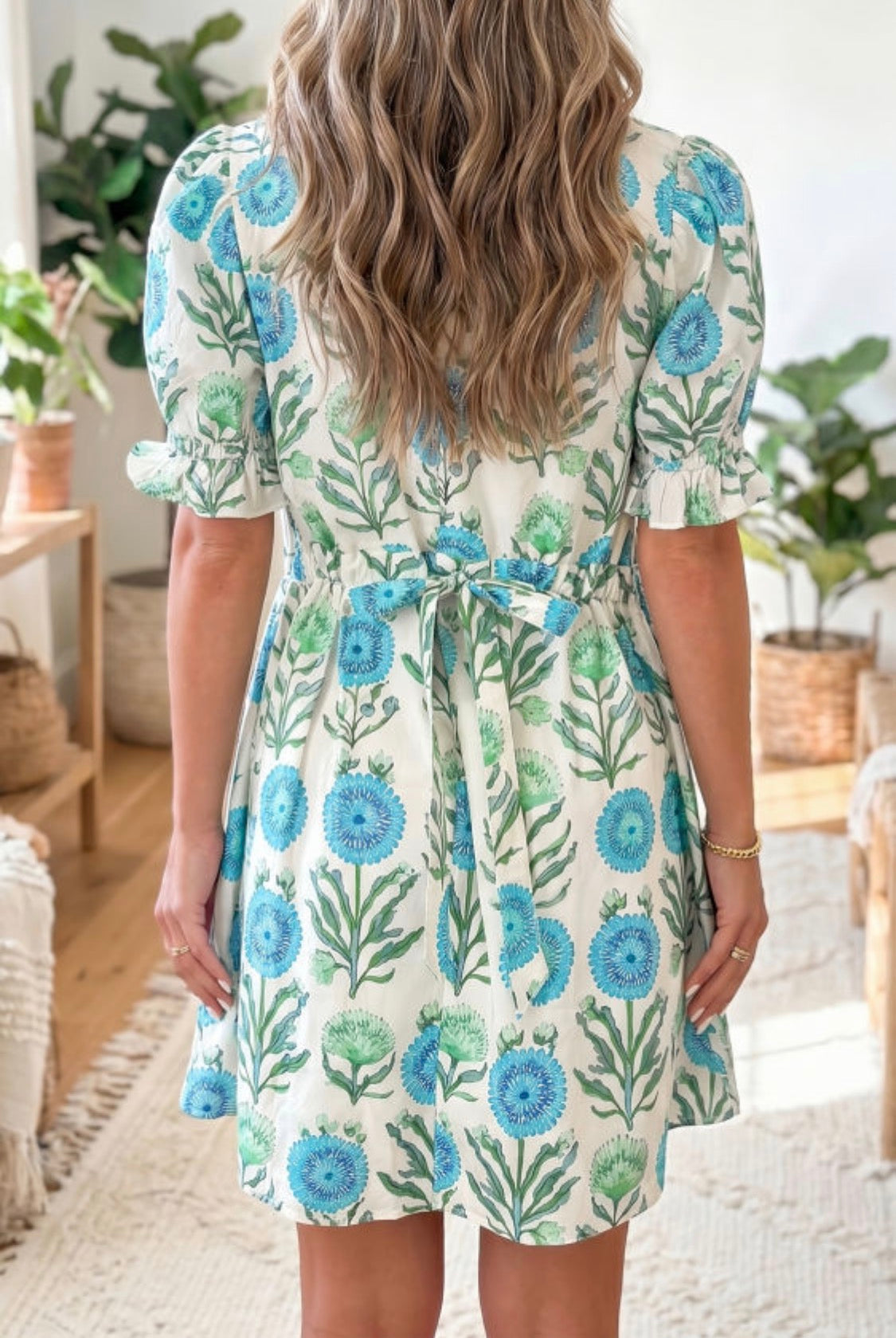 Blue floral dress