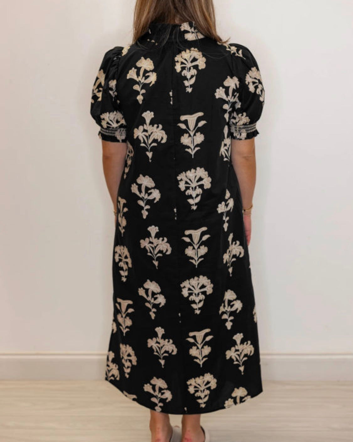 Black floral maxi dress