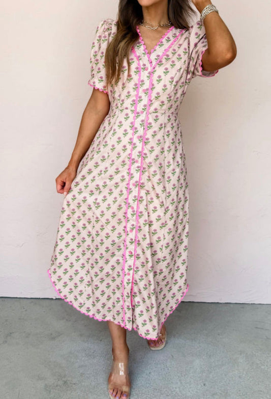 Pink floral dress