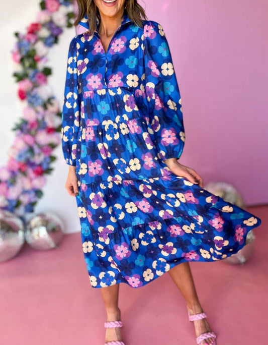 Navy floral dress